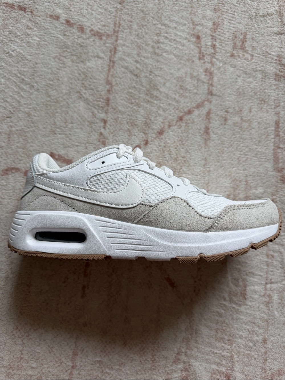 Nike Women’s White & Light Beige Air Cushion Casual Sneaker